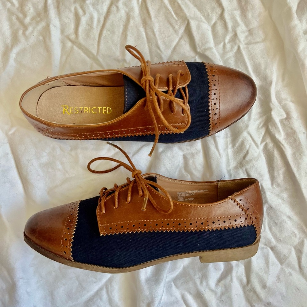 Leather and Canvas Oxfords
